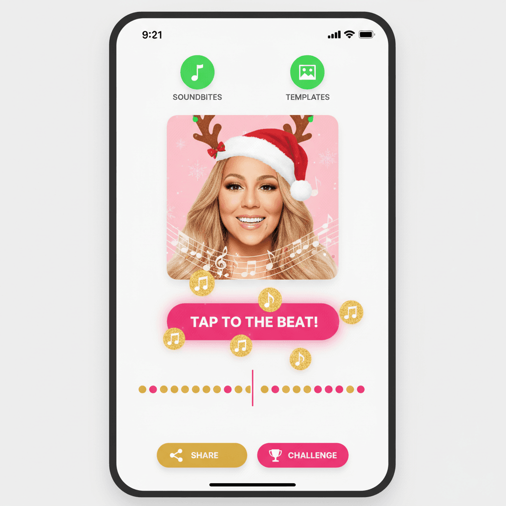 Mariah's Merry Meme Machine main interface