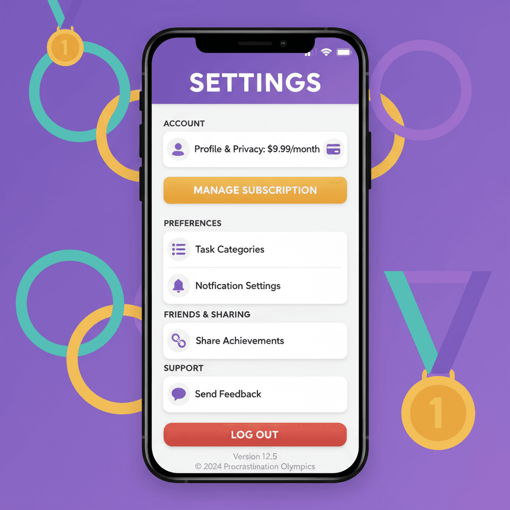 Procrastination Olympics additional interface 3