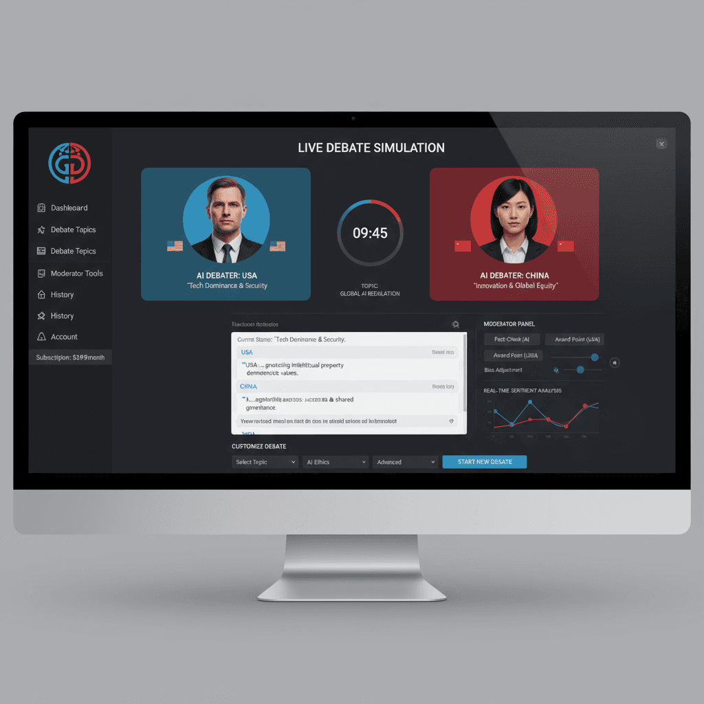 GeoDebate: US vs. China Edition main interface