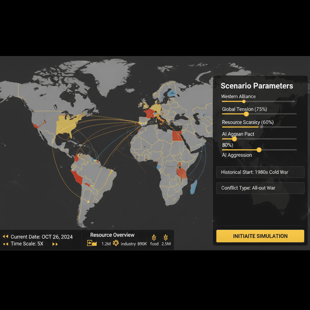 Global Conflict Simulator 2024 main interface